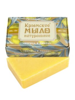 Крымское мыло натуральное на оливковом масле «Корица и лимон»